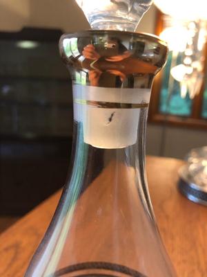 Gilt Trim Decanter and Sherry Glasses Set