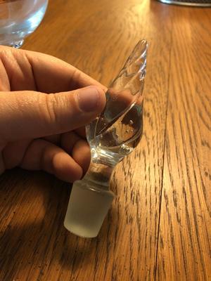 Gilt Trim Decanter and Sherry Glasses Set