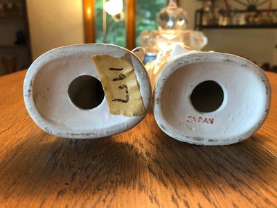 Vintage Porcelain Victorian Man And Woman with Gilt Trim Figurines