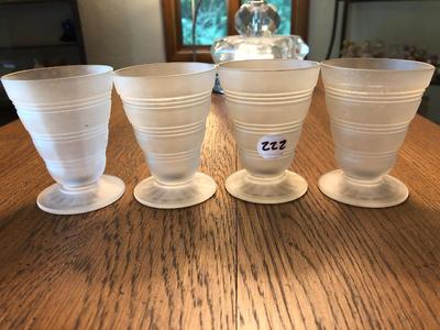 Vintage Frosted Juice Glasses, Set of Four