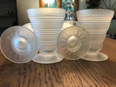 Vintage Frosted Juice Glasses, Set of Four