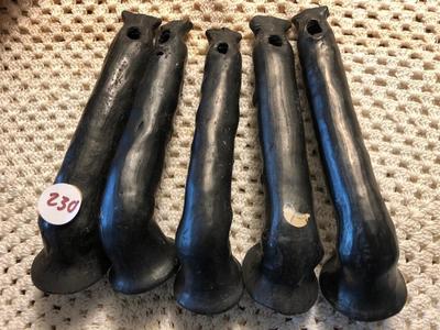 Vintage Black Clay Oaxacan Pottery Flutes