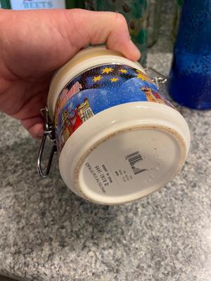 Vintage Glass Wire Bale Kitchen Canisters