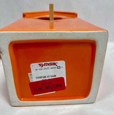 Orange Ceramic Birdhouse