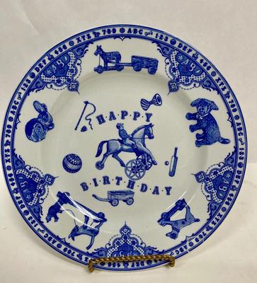 Edwardian Childhood by Spode Happy Birthday Plate Blue & White