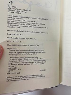 A Life in Letters - Ronald Reagan - hardcover book