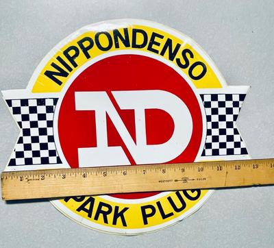 Large 13" Nippondenso Spark Plugs Advertising Decal ND (1 of 2)