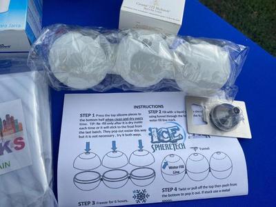 Ice SpereTech Silicone Ice Ball Maker, Silicone Pastry Mat, A Pewter Lion & Lamb , A Variety of Goodies