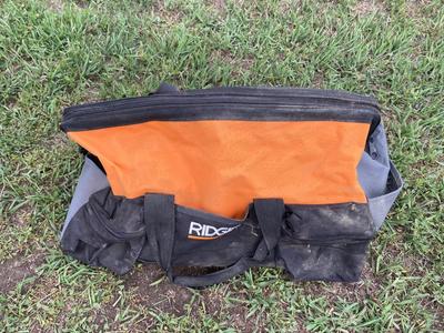 Big RIGID Tool Bag, Black and Decker Hammer Drill, and JigSaw Long Ext Cord *See Description*