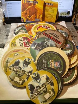 80-Vintage Beer/Drink Bar Coasters as Pictured.