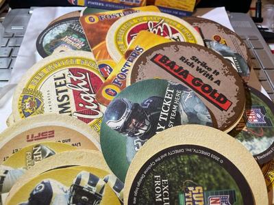 80-Vintage Beer/Drink Bar Coasters as Pictured.