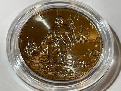 1992-D Choice BU Condition Columbus Commemorative Half Dollar in Original Mint Cylinder.