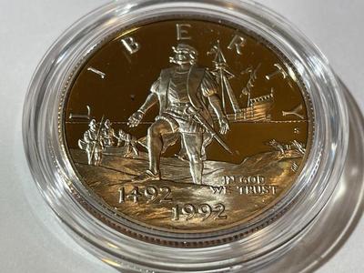 1992-S Choice PROOF Condition Columbus Commemorative Half Dollar in Original Mint Cylinder.