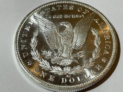 1883-CC MS64/65 PROOF-LIKE (UNCERTIFIED) MORGAN SILVER DOLLAR VERY NICE PROBLEM FREE COIN.