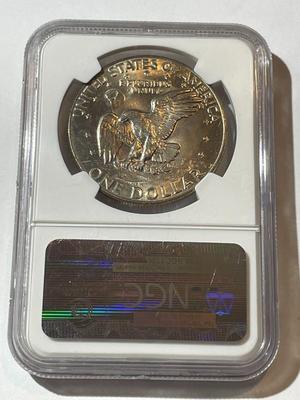 NGC CERTIFIED "BIG SKY HOARD" 1977-D MS65 GRADED EISENHOWER DOLLAR.