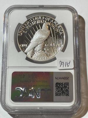 NGC CERTIFIED "FIRST DAY OF ISSUE" 2023-S PROOF-70 ULTRA CAMEO PEACE SILVER DOLLAR.