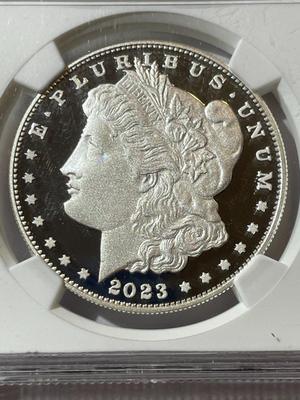 NGC CERTIFIED "FIRST DAY OF ISSUE" 2023-S PROOF-70 ULTRA CAMEO MORGAN SILVER DOLLAR.