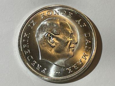 DENMARK 1967 Uncirculated Silver 10 Gulden Kroner Silver Coin as Pictured.