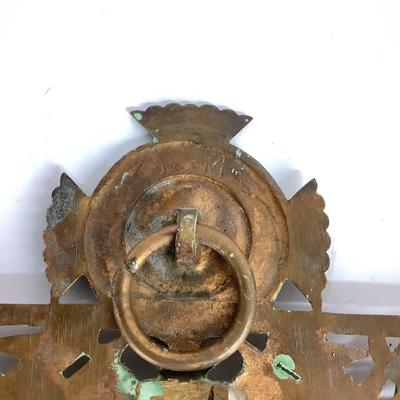 549 Pair of Antique Bronze Candle Holder Mirrored Sconces