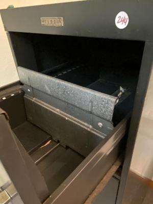 Vintage Sears & Roebuck Co. Four Drawer Metal Filing Cabinet Tower