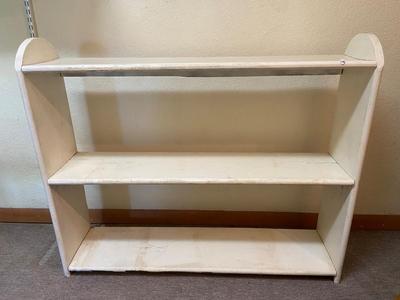 Three Shelf White Wooden Open Book Shelf