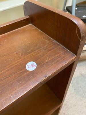 Three Shelf Brown Wooden Open Book Shelf