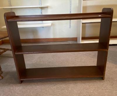 Three Shelf Brown Wooden Open Book Shelf