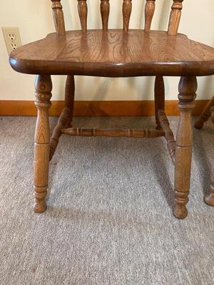 Vintage Oak Spindle Back Wooden Chairs