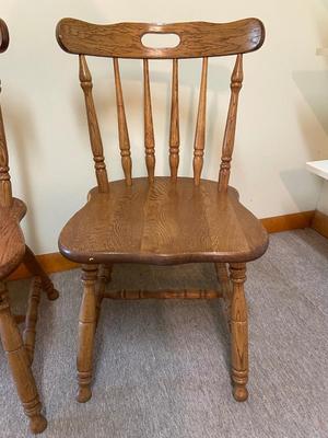 Vintage Oak Spindle Back Wooden Chairs