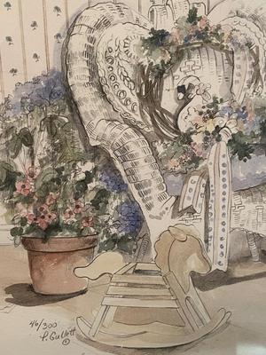 Matted Watercolor Print “Nursery”, Signed and Numbered