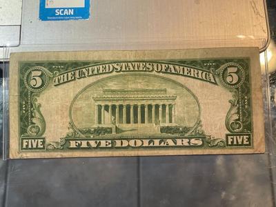 Scarce $5 National Currency 1929 "Kingston Pennsylvania" Charter-14023 in Fine/VF Condition as Pictured.