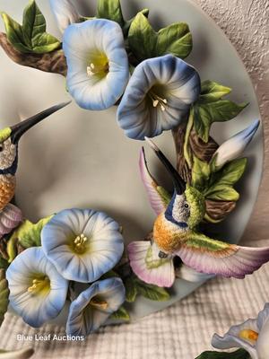 Lot 72: Humminbird Floral Plate & Flower