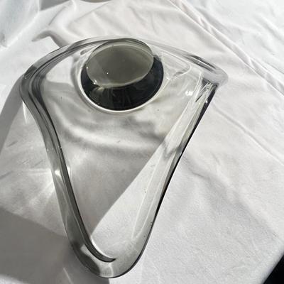 Grey Smoke Glass Bowl by Per Lütken for Holmegaard, Denmark, 1960s