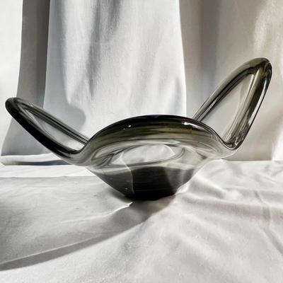 Grey Smoke Glass Bowl by Per Lütken for Holmegaard, Denmark, 1960s
