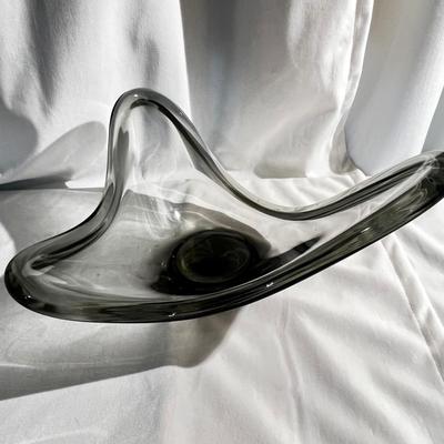 Grey Smoke Glass Bowl by Per Lütken for Holmegaard, Denmark, 1960s