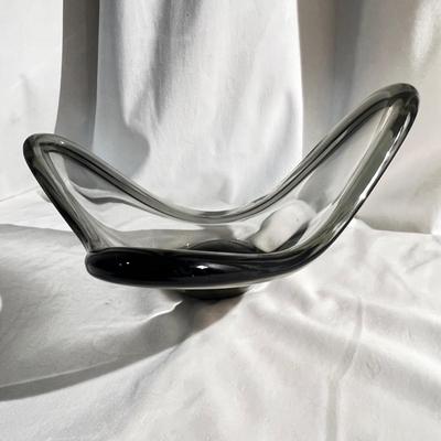 Grey Smoke Glass Bowl by Per Lütken for Holmegaard, Denmark, 1960s