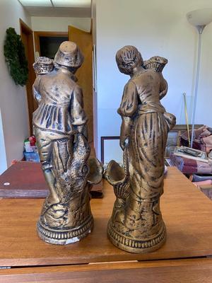 Vintage Gold Plaster Firgurines