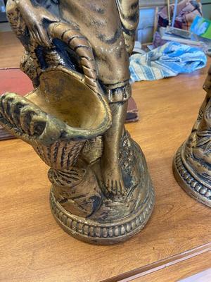 Vintage Gold Plaster Firgurines