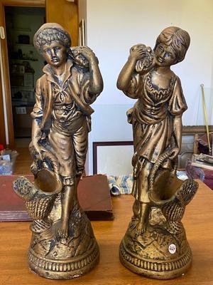 Vintage Gold Plaster Firgurines