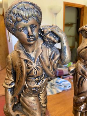 Vintage Gold Plaster Firgurines