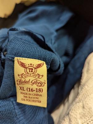 Assortment Brands Of Clothing Sizes Large To Extra Large