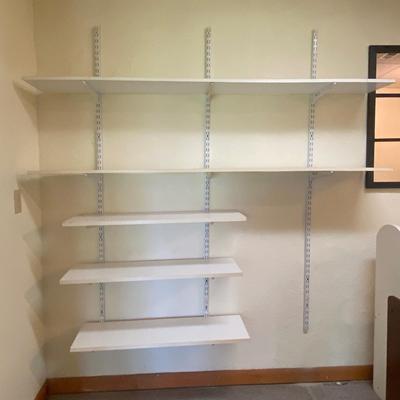 Wall Mounted White Shelving Unit (Five Shelves)