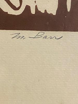 Framed Lithograph of Chartres. Cathedral Portal Statues, Signed and Numbered