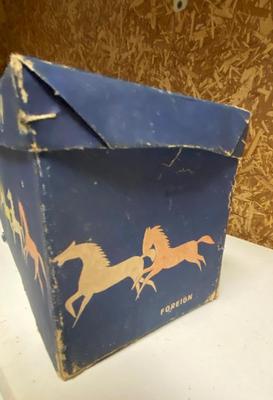 Folk Art Vintage Wooden Pull-Along Toy Horse and Cart