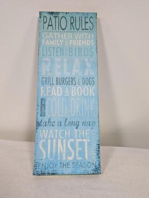 "Patio Rules" Wall Decor