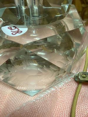 Mid Century Crystal Lamps, Pair