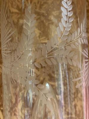 Mid Century Crystal Lamps, Pair