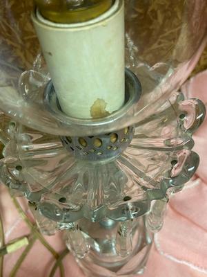 Mid Century Crystal Lamps, Pair