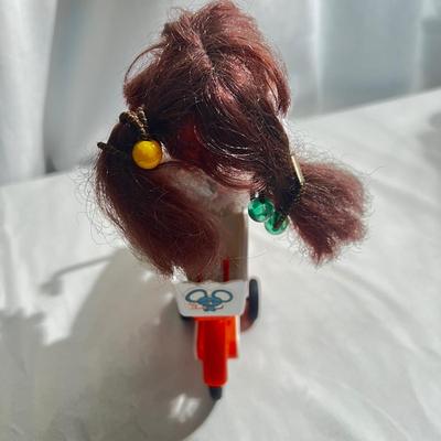 Vintage 1973 Cycling Cheri Yukko-Chan Doll w/bicycle. Tomy Takara