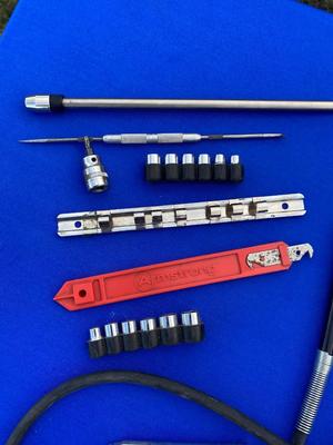 Distributor Wrench, dremel tool Extension, Sockets, and more